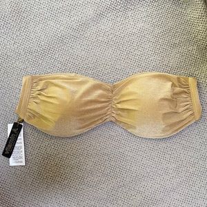 Vitamin A Metallic Gold Bandeau NWT